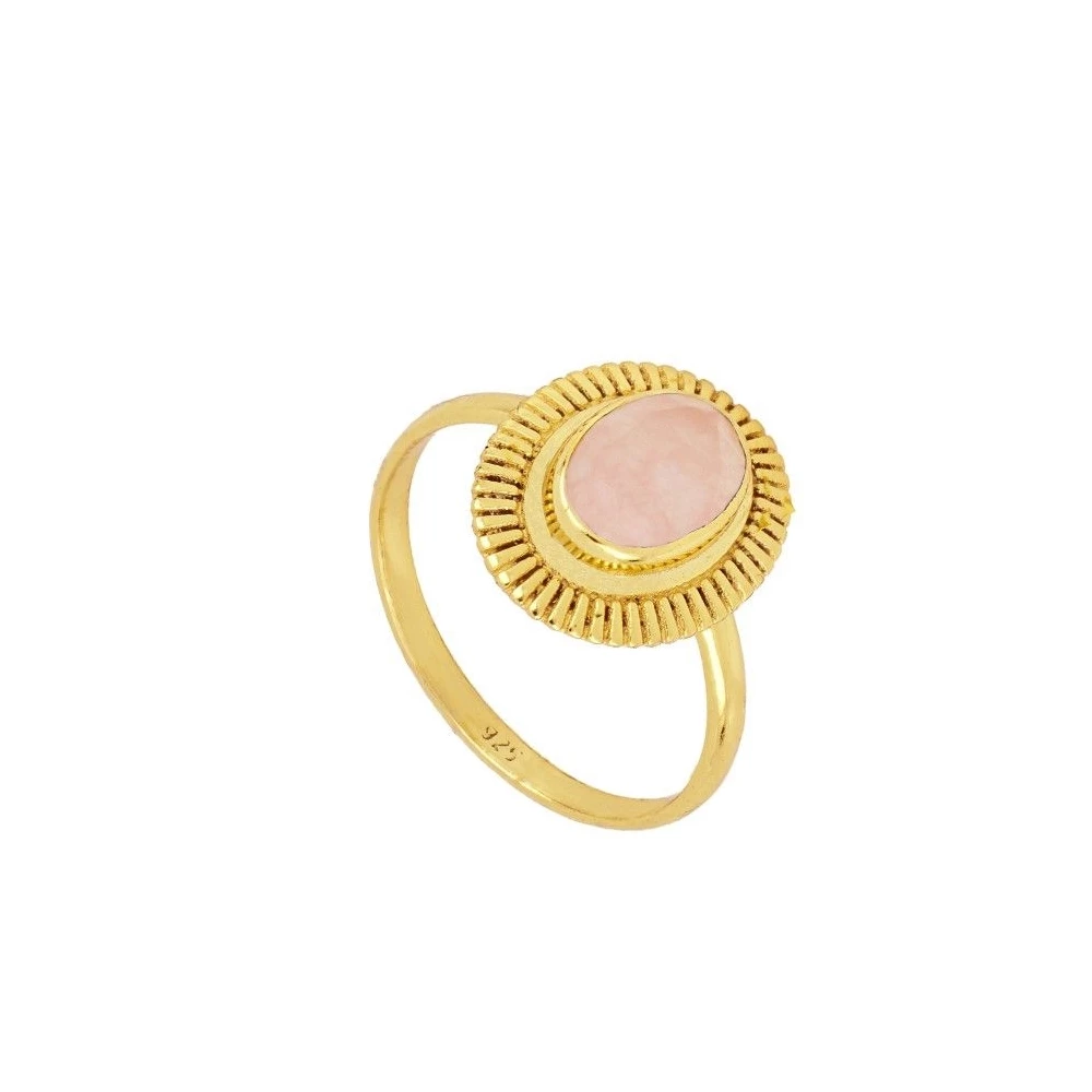 Anillo calcedonia rosa