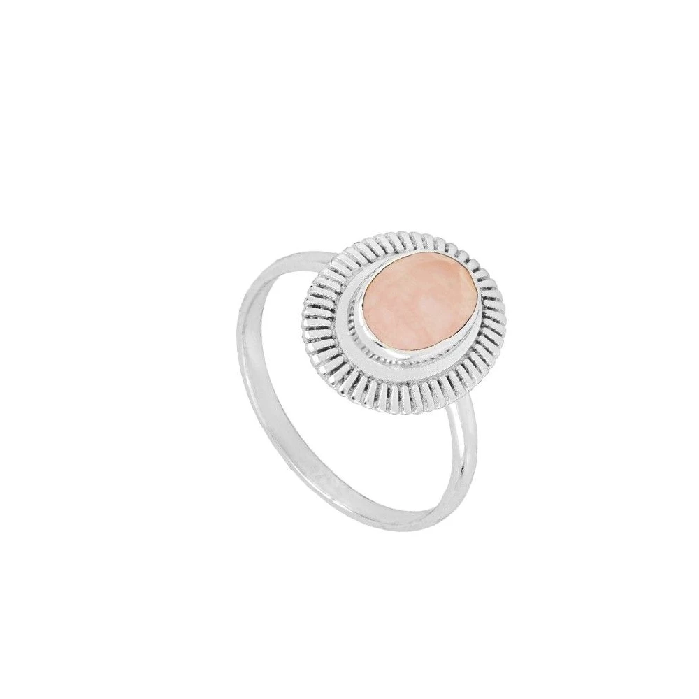 Anillo calcedonia rosa
