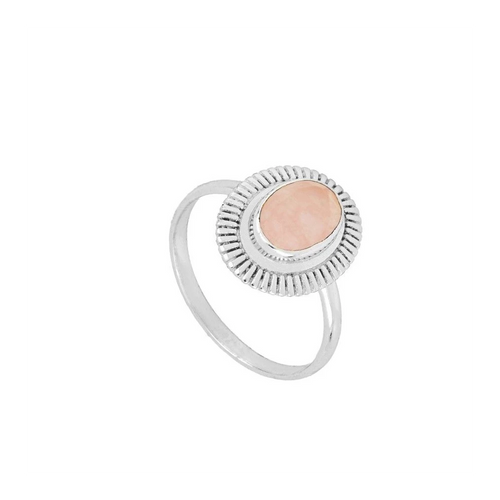 Anillo calcedonia rosa