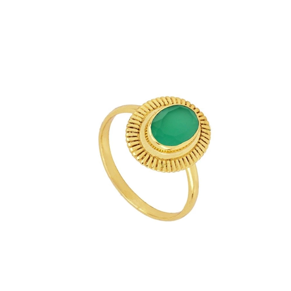Anillo calcedonia verde