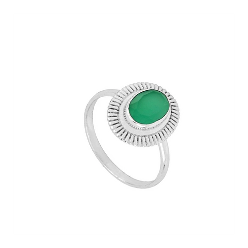 Anillo calcedonia verde