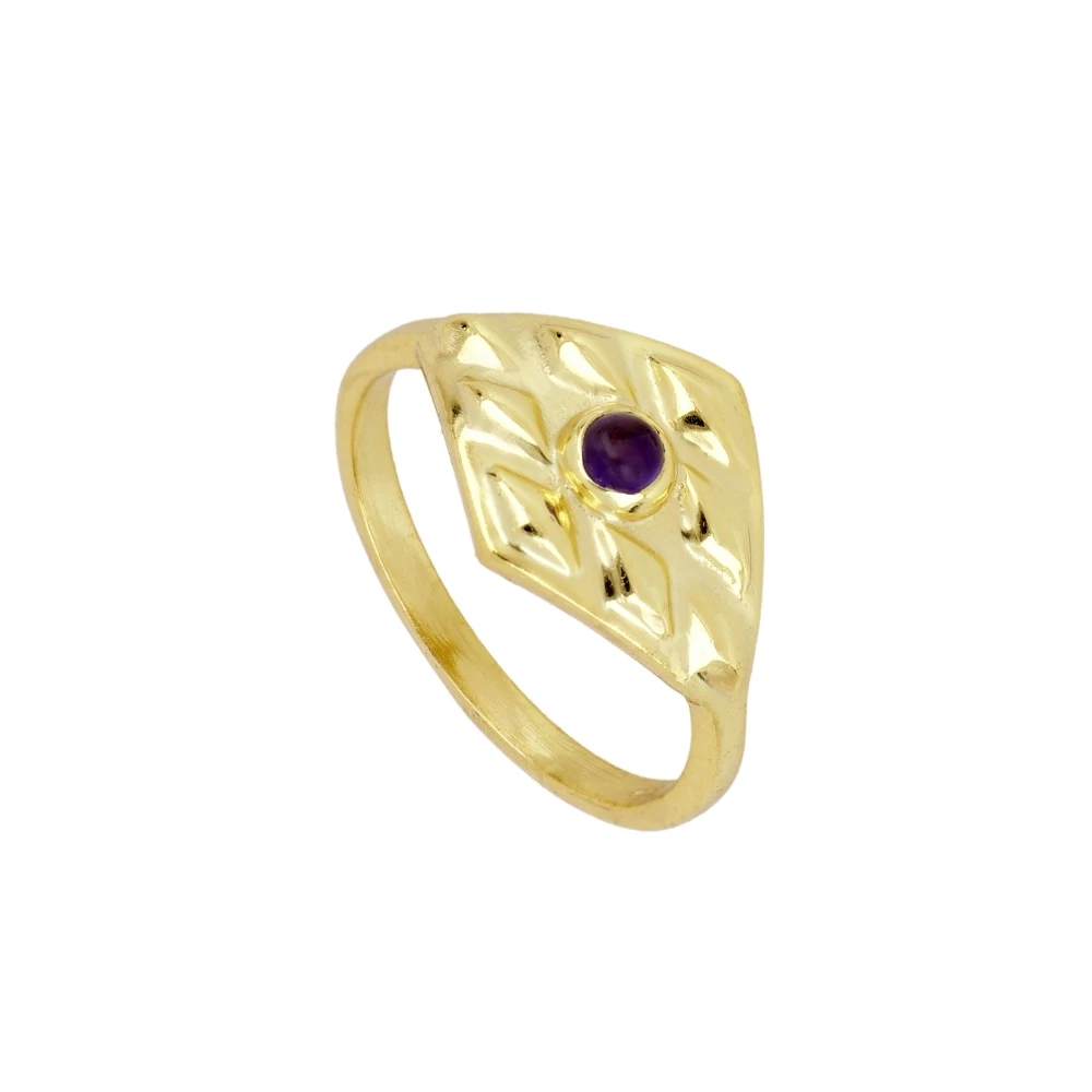 Anillo rombo amatista