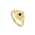 Anillo rombo amatista