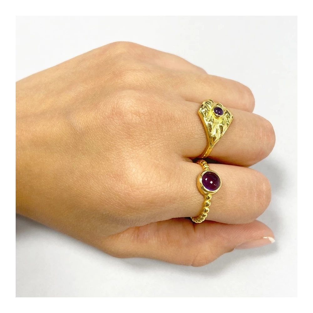 Anillo rombo amatista