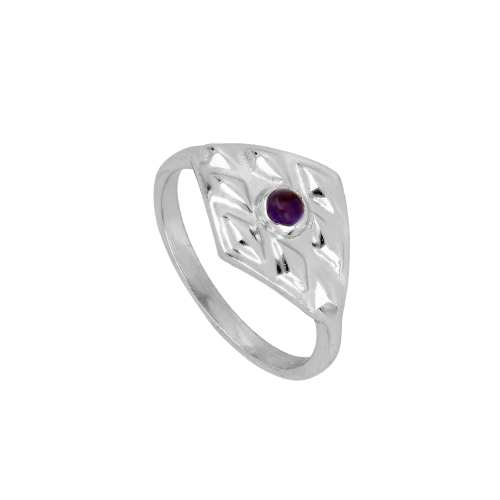 Anillo rombo amatista
