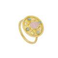 Anillo calcedonia con amazonitas