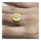 Anillo calcedonia con amazonitas