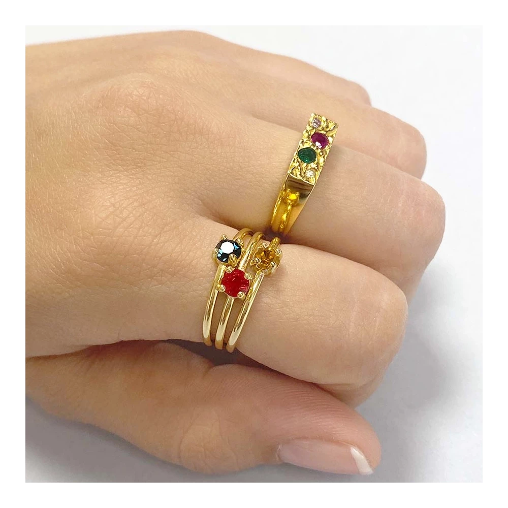 Anillo lingote circonitas