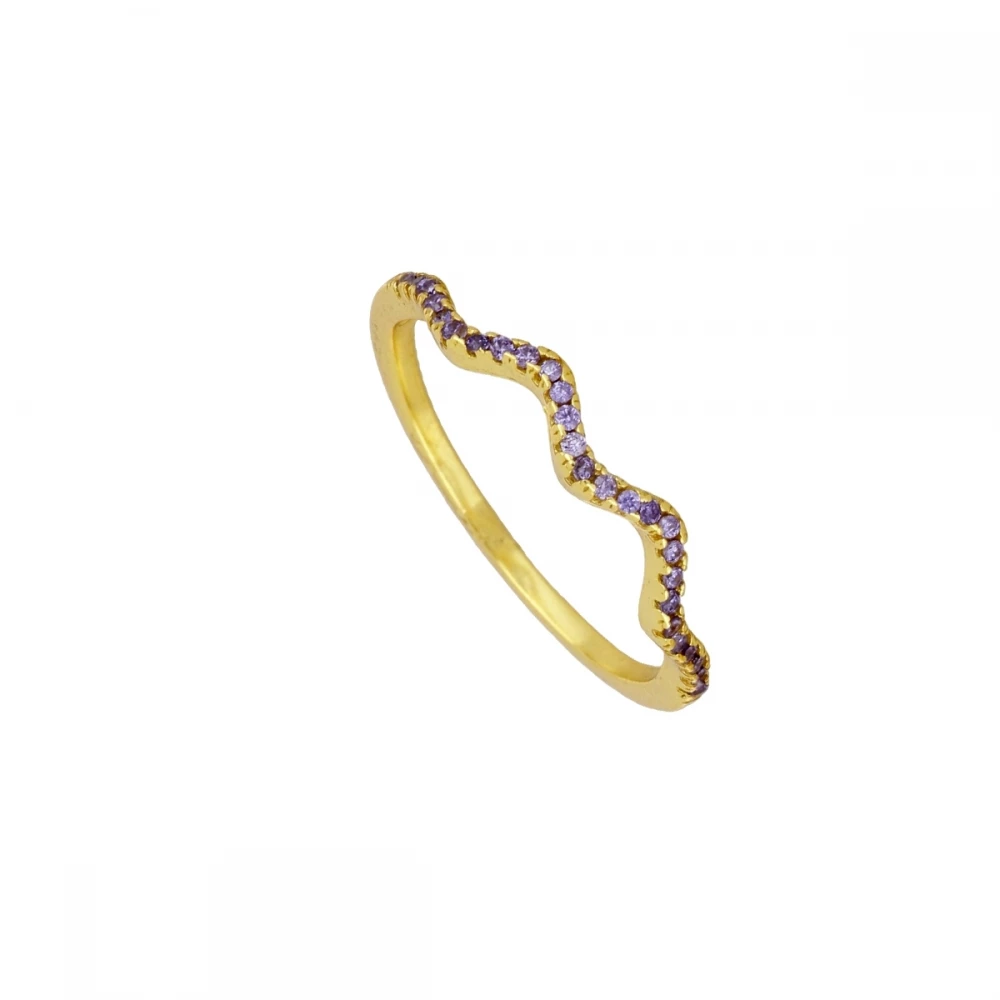 Anillo ondas lila