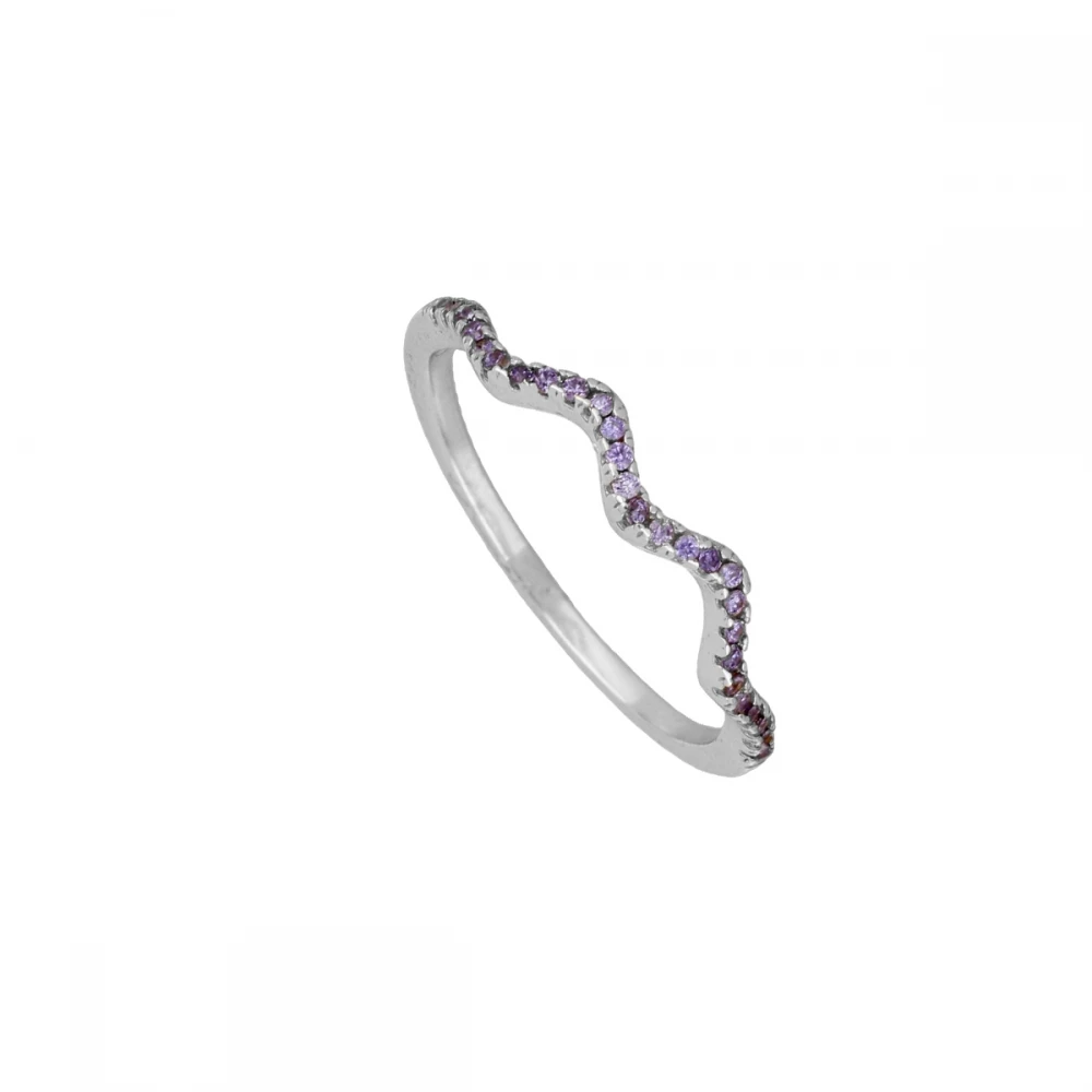 Anillo ondas lila