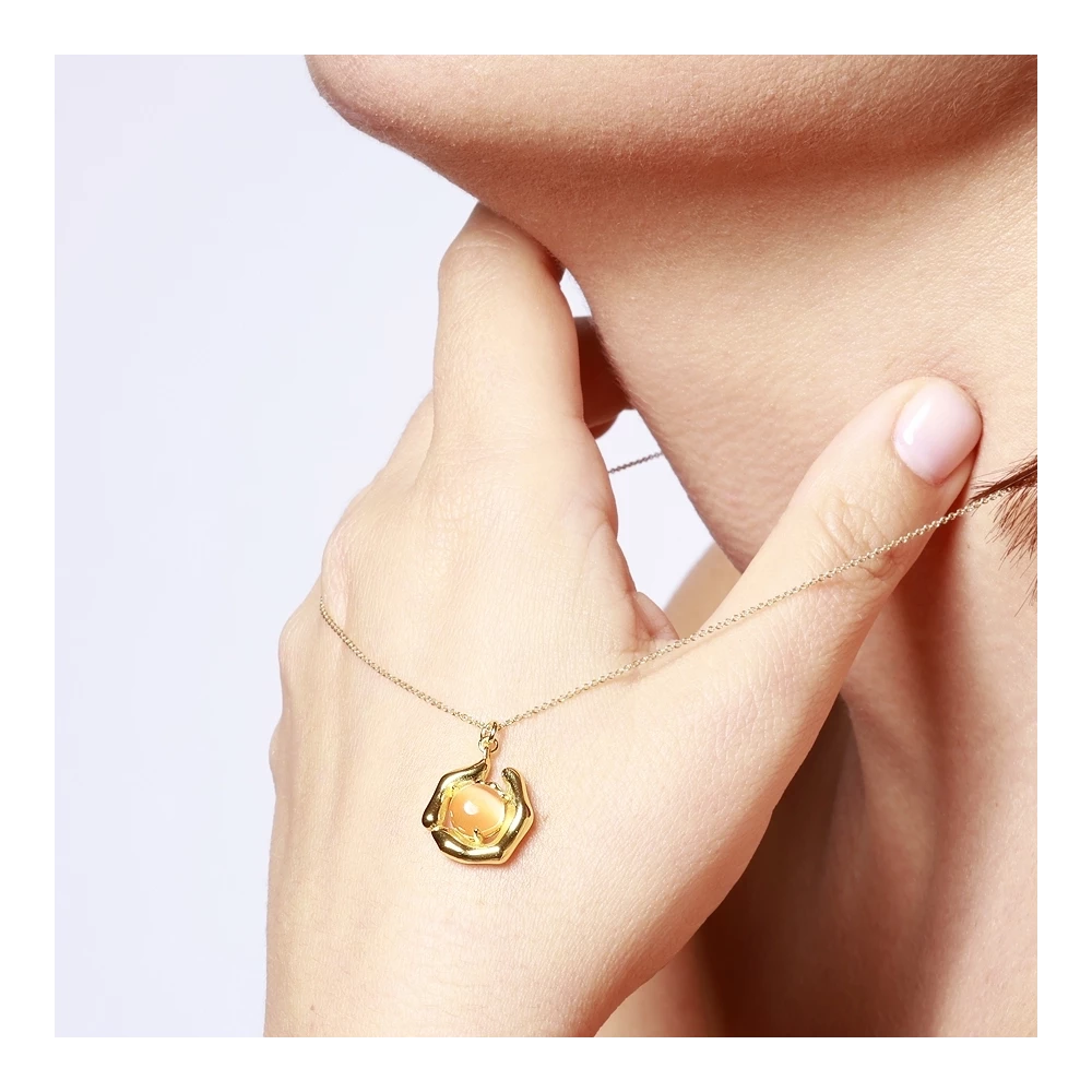 Collar circular piedra cristal