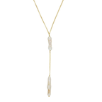 Collar de dos perlas blancas stick