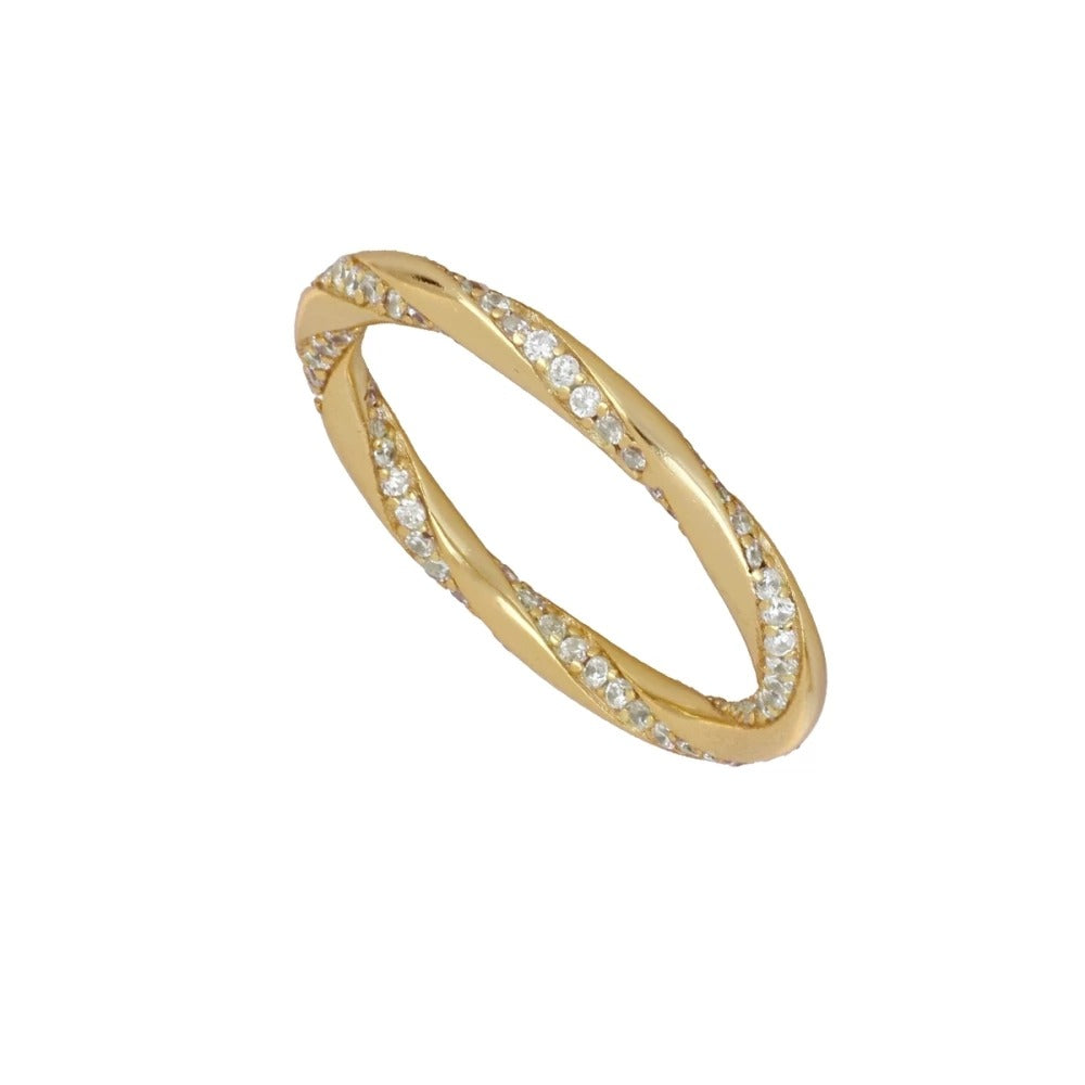 Anillo ondulado circonitas