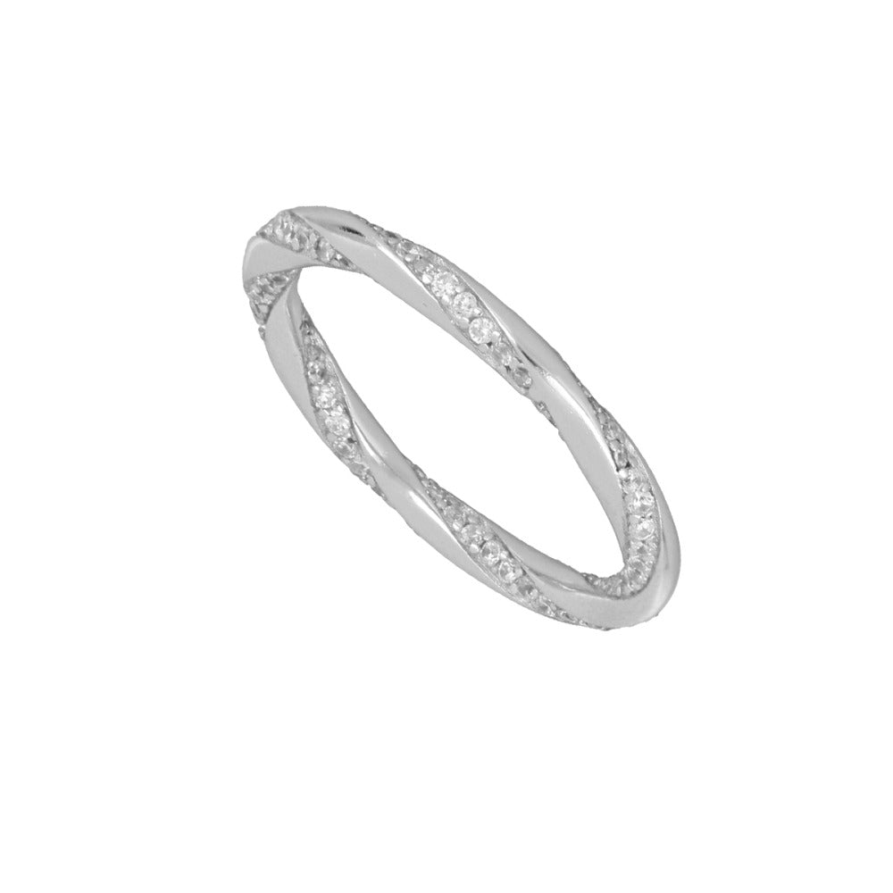 Anillo ondulado circonitas