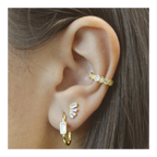 Ear cuff hexágono circonitas